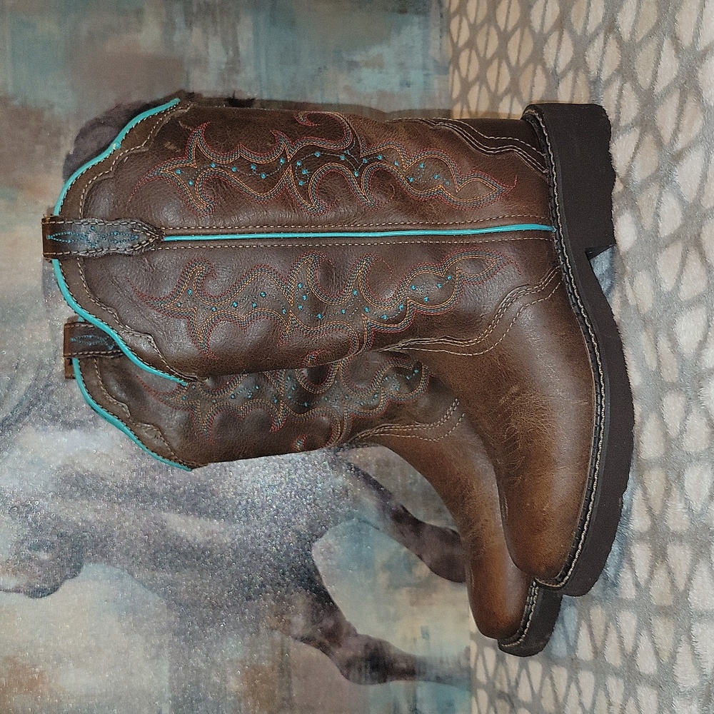 Justin Women's Gypsy Raya 12 Inch Sqaure Toe Western Boots Size 8.5 - Picture 7 of 15